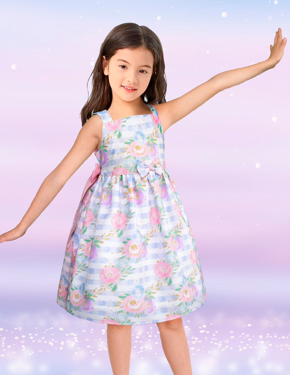 Vestido Floral Pastel para Niñas de 4 a 10 Años Gerat