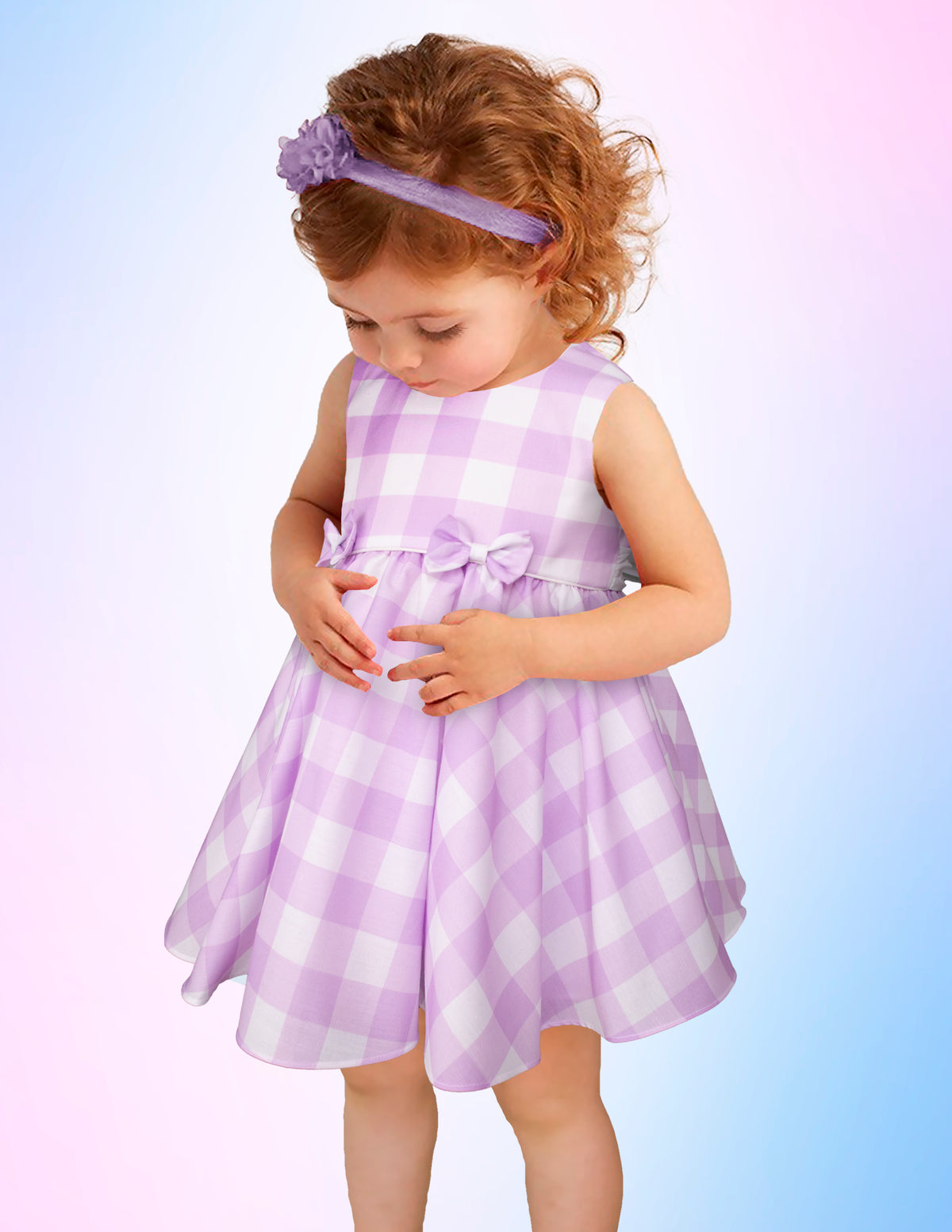 Bata Cuadros lila para Bebé de 12 a 18 Meses Gerat