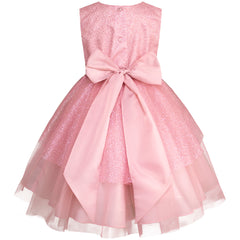 Vestido de Fiesta Rosa Palo con Brillos y Flores 3D para Niñas 3 a 8 Años - Gerat