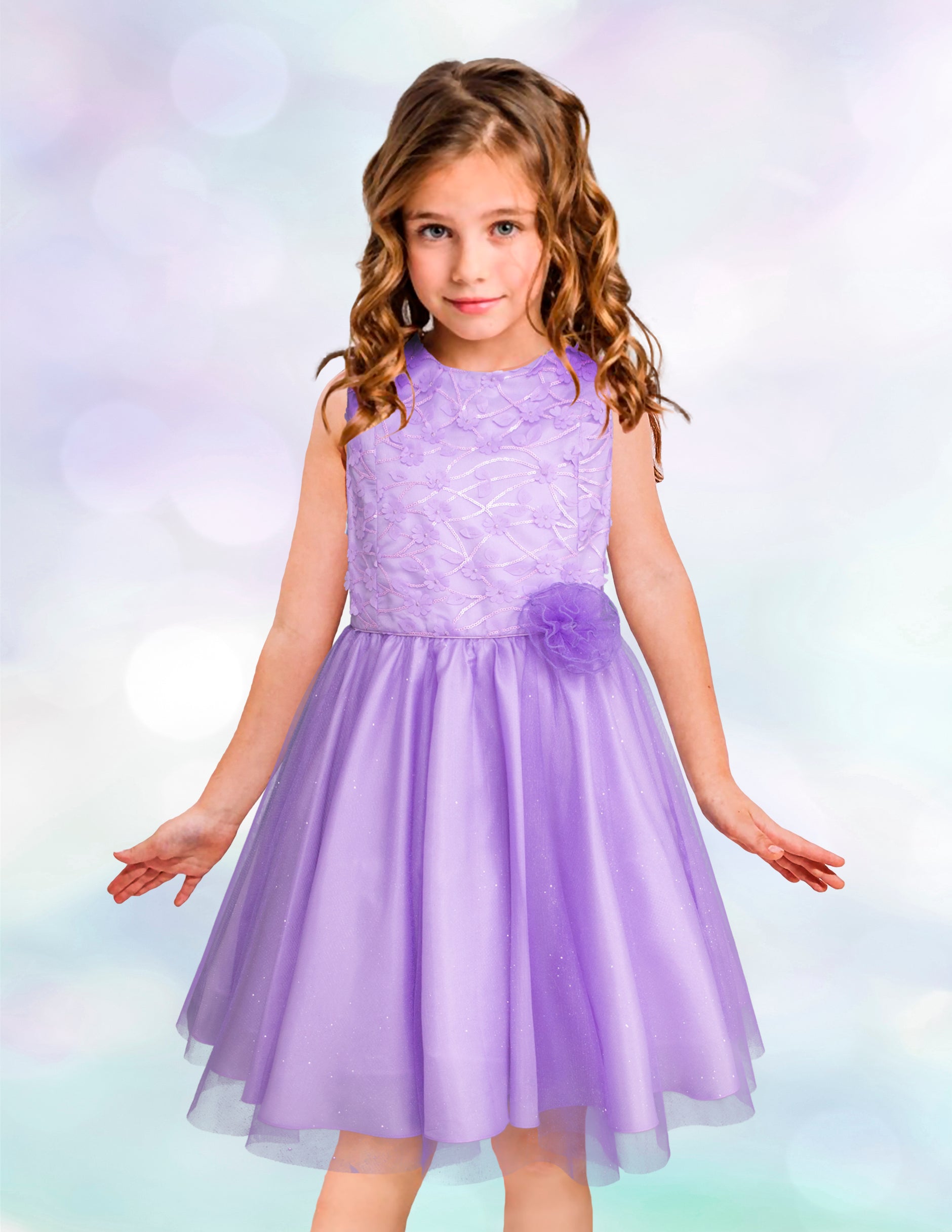 Sencillos Vestidos Vestido Brillante Niña Azul Eléctrico Vestidos