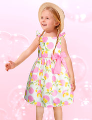 Vestido Rosa para Niñas con moños Gerat