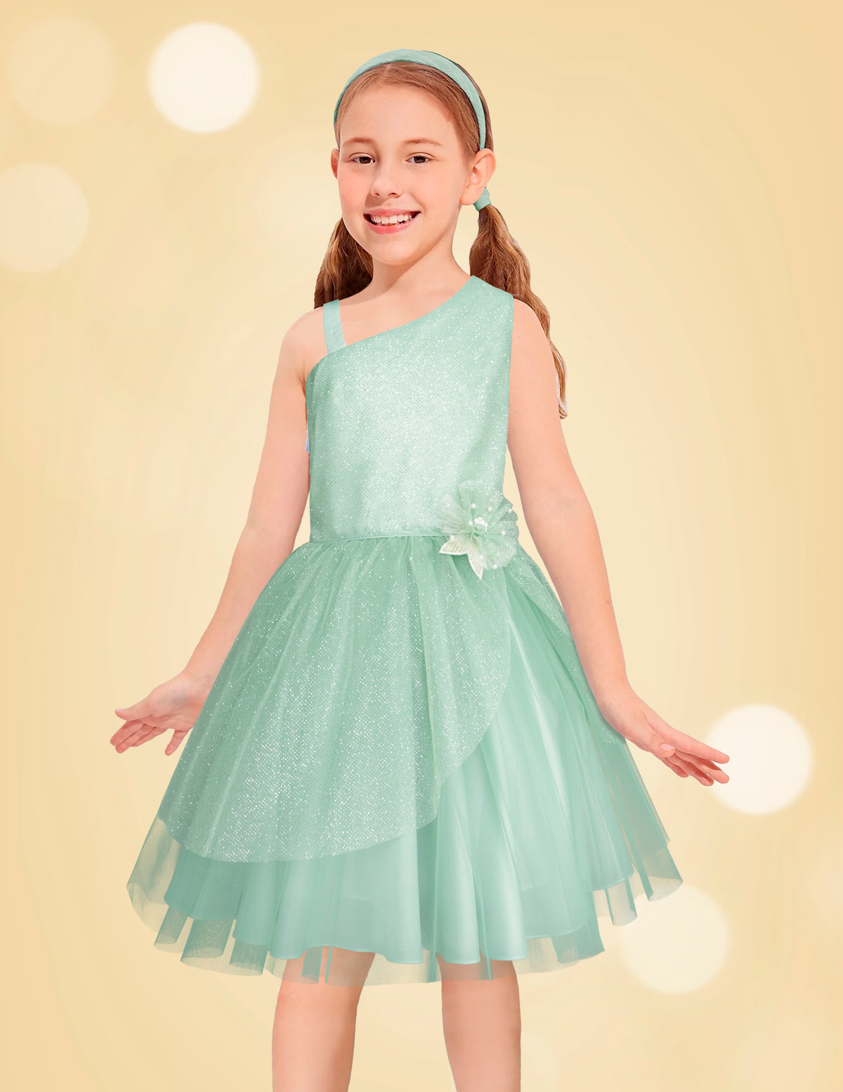 Niñas Vestidos Color Verde Menta Vestido Verde Menta Moderno Para