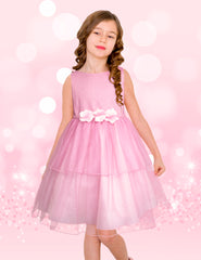 Vestido de Fiesta Rosa con Brillos Gerat para Niñas 3 a 8 Años