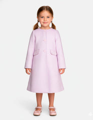 Abrigo Rosa Claro de Fiesta para Niña con Perlas | Gerat