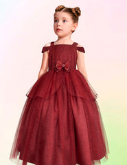 Vestido de Fiesta Largo Color Vino para Niñas | Gerat