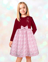 Vestido Gerat para Niñas con Talle Tejido y Falda Floral