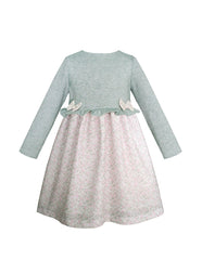 Vestido Gerat para niña con talle tejido verde