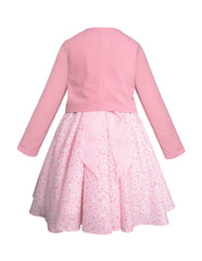 Vestido rosa floral para niña con moño y torerita | Gerat | Tallas 3 a 10