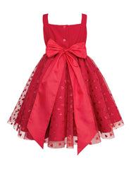 Vestido rojo de fiesta para niña con tul y moño – Gerat