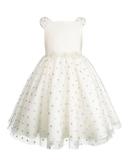 Vestido de Fiesta para Niñas Color Hueso con Brillos | Gerat