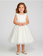 Vestido de Fiesta para Niñas Color Hueso con Brillos | Gerat