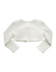 Suéter blanco elegante para niña con flor decorativa – Gerat