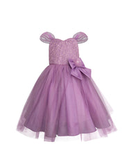 Vestido de Fiesta para Niña Lila con Tul y Moño Elegante | Tallas 3, 4, 6 y 8 | Gerat