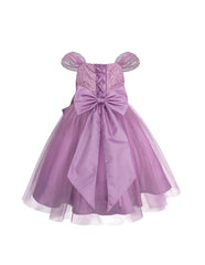 Vestido de Fiesta para Niña Lila con Tul y Moño Elegante | Tallas 3, 4, 6 y 8 | Gerat