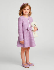 Conjunto de Saco, Falda y Blusa para Niña Color Lila Gerat