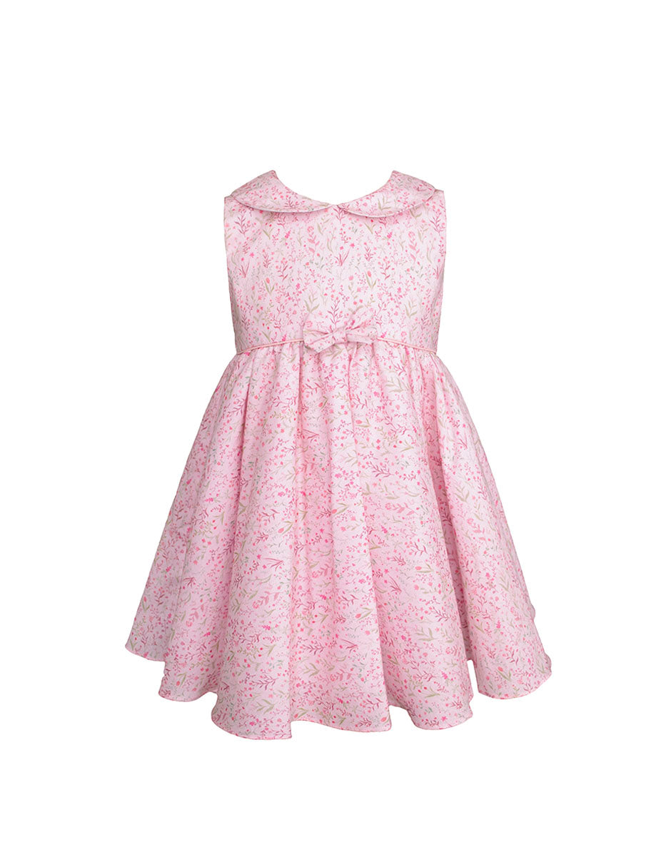 Vestido para Bebé Rosa con Moño y Cuello Clásico | Ideal para 12 y 18 ...
