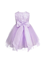 Bata para Bebé Niña Lila de Tul Bordado – Vestido de Fiesta Tallas 12 y 18 Meses