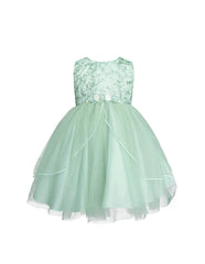 Vestido de Fiesta Verde Menta para Bebé | Tul Elegante y Bordado – Tallas 12 y 18 Meses | Gerat