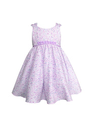 Vestido Lila Floral para Bebé con Moño | Tallas 12 y 18 Meses | Gerat
