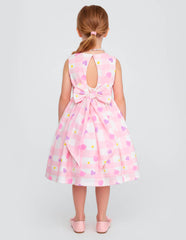 Vestido para Niñas Rosa con Moño y Estampado | Tallas 3 a 8 | Gerat