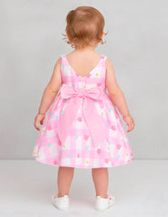 Vestido para Bebé Rosa Pastel a Cuadros con Moño | Tallas 12 y 18 Meses