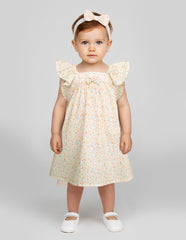 Vestido para Bebé Rayado Amarillo Pastel con Moño | Tallas 12 y 18 Meses| Gerat