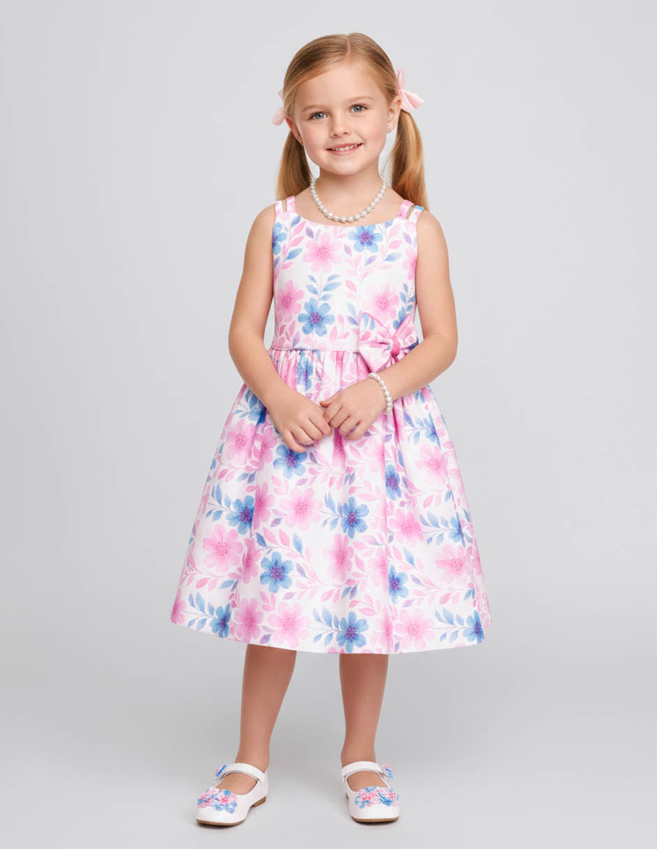 Vestido Floral Rosa para Niña | Tallas 3, 4, 6 y 8 | Gerat