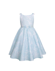 Vestido de Fiesta Azul Cielo para Niñas con Moño – Gerat