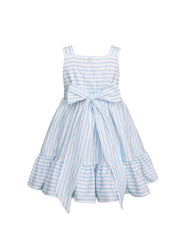 Bata para Bebé Niña Azul Cielo a Rayas con Diadema – Tallas 12 y 18 Meses | Gerat