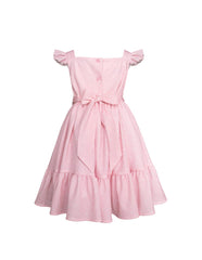 Vestido Rosa Pastel para Niña con Olanes y Moño |  Gerat