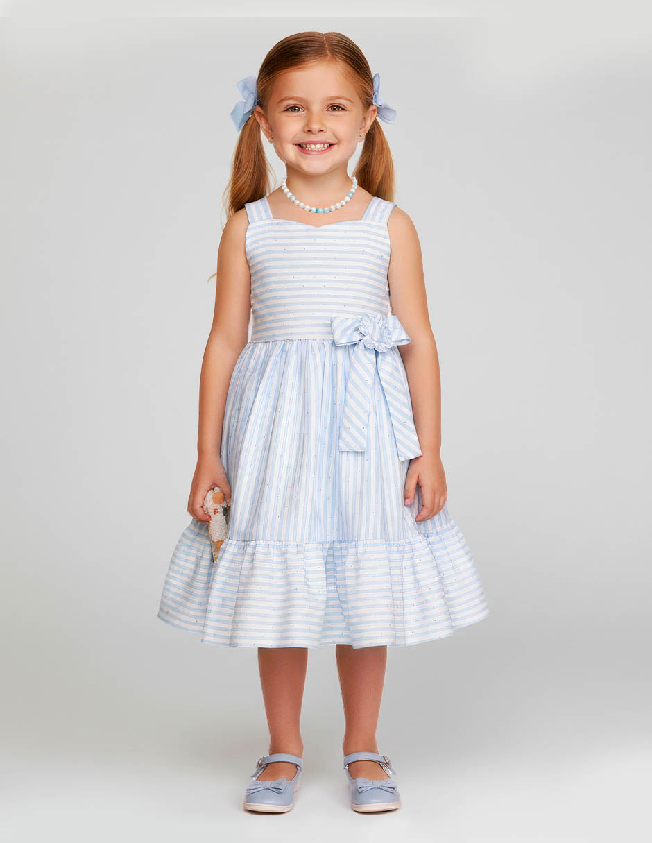 Vestido para Niña Azul Cielo de Primavera | Tallas 3, 4, 6 y 8 | Gerat