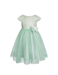Vestido de Gala Gerat Verde Menta| Lentejuelas en Degradé y Tul con Brillo