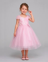 Vestido de Fiesta Gerat Rose Shine | Lentejuelas y Tul Rosa Pastel | Gerat