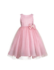 Vestido de Fiesta Rosa para Niña Gerat con Tul y Brillos | Tallas 4, 6 y 8