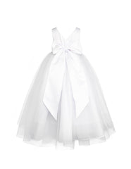 Vestido de Primera Comunión para Niña Blanco con Tul y Bolsa Gerat