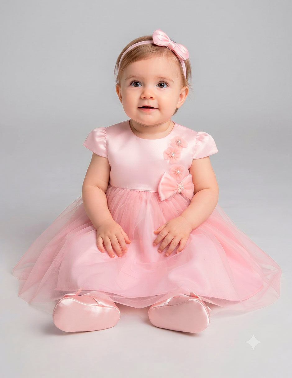 Bata de Fiesta Rosa para Bebé Gerat con Tul