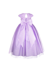 Vestido de Fiesta Lila para Niñas Gerat con Tul, Bordado y Detalles Florales