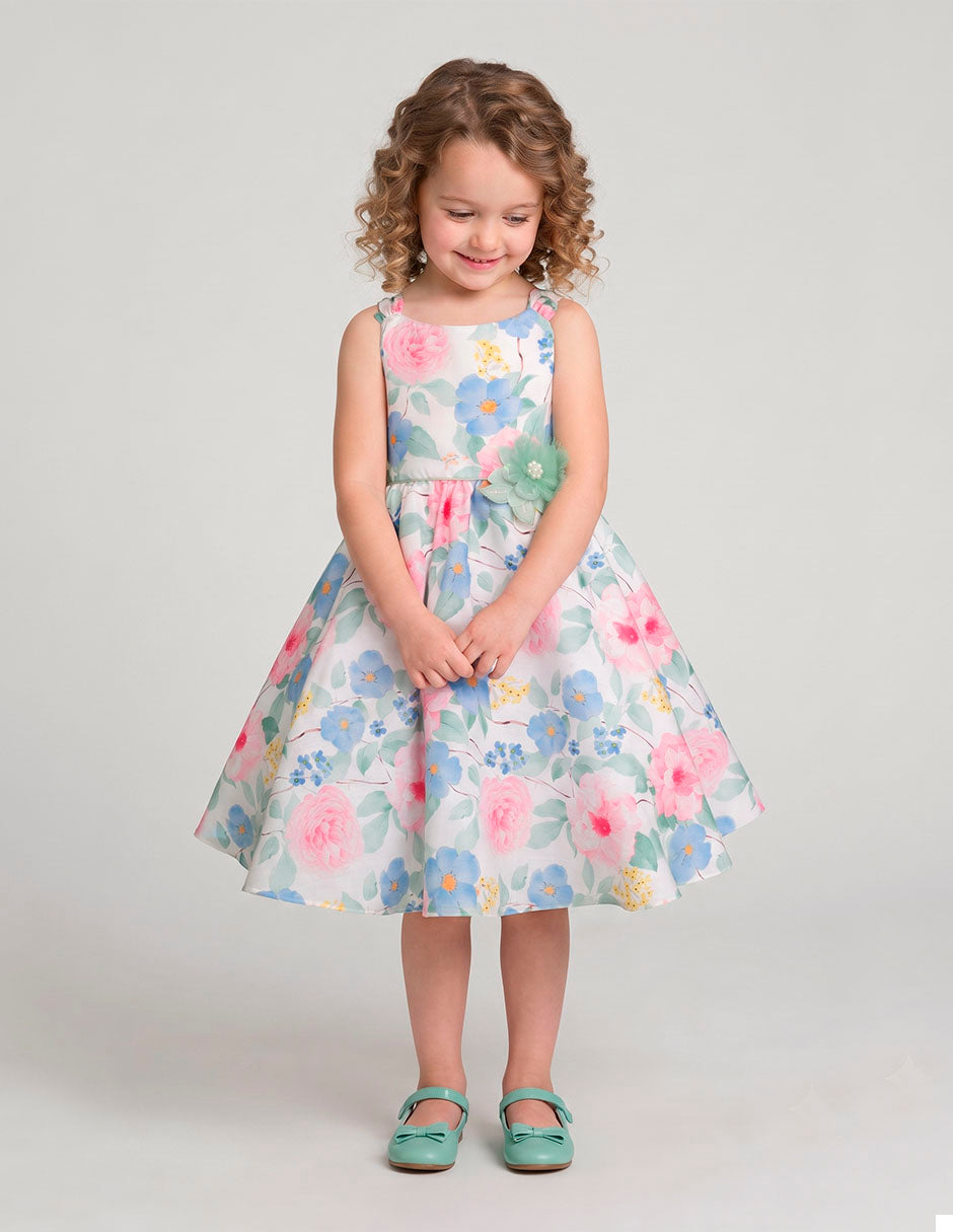 Vestido Clásico Floral para Niña Gerat | para Ocasiones Especiales