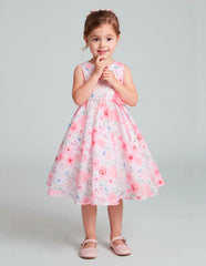 Vestido Clásico Floral Rosa para Niñas Gerat | para Ocasiones Especiales