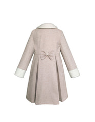 Abrigo Beige para Niña Gerat con Cuello Afelpado