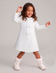 Abrigo Blanco para Niñas Gerat con Moños Decorativos