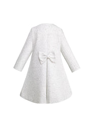 Abrigo Blanco para Niñas Gerat con Moños Decorativos