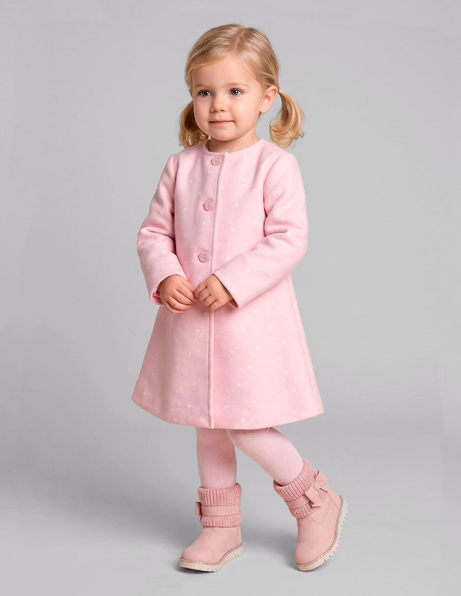 Abrigo Rosa para Niñas Gerat de Corte Elegante