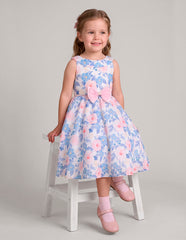 Vestido Floral para Niña con Suéter Rosa Gerat
