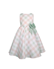 Vestido con Suéter para Niña Gerat en Cuadros Pastel Menta
