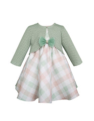 Bata con Suéter para Bebé Gerat en Cuadros Pastel Verde Menta