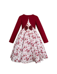 Vestido con Torero para Niña Gerat Estampado Floral Rojo