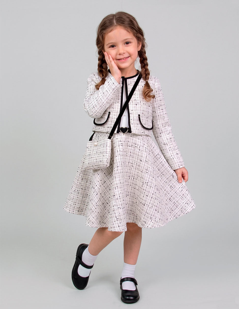 Conjunto para Niña Gerat con Falda, Blusa y Saco Elegante