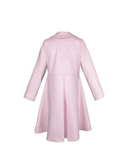 Abrigo Rosa para Niña Gerat de Cuadros con Cuello Redondo