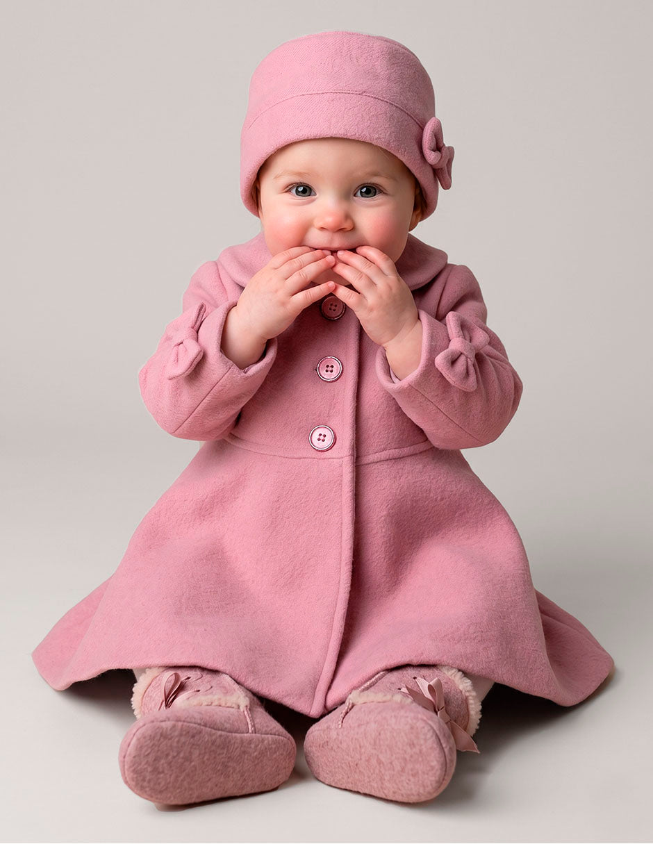 Abrigo Rosa para Bebé con Gorro y Balerina Gerat